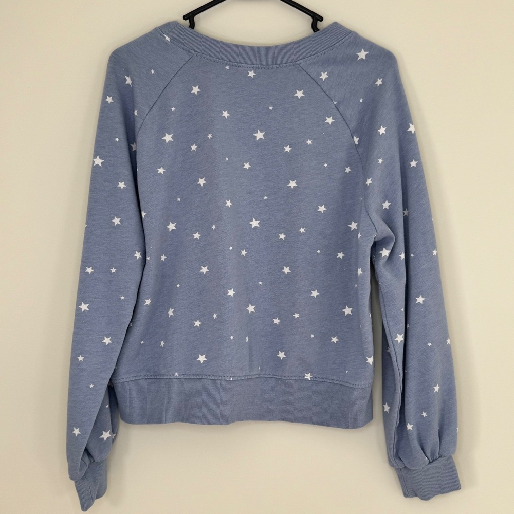 Alternative Blue Star Print Crewneck Long‎ Sleeve Pullover Sweatshirt Size Large - Picture 3 of 4